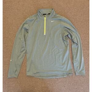 Nike Shirt Mens Small Grey Running Element Quarter Zip Performance Training Top